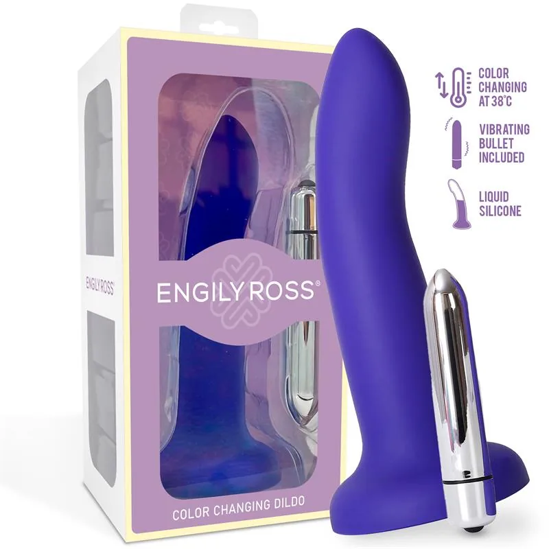 Dildo Fantasia que Muda de Cor de Roxo para Rosa 14 cm Engily Ross
