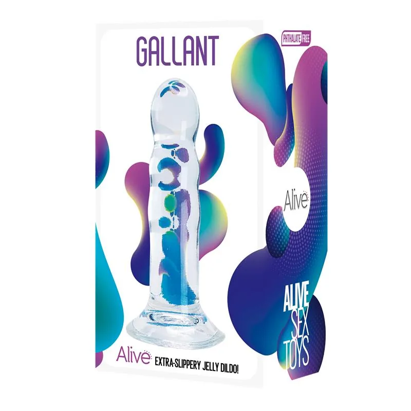 Dildo Gallant Jelly Transparente 14 cm — vista 2 de 2