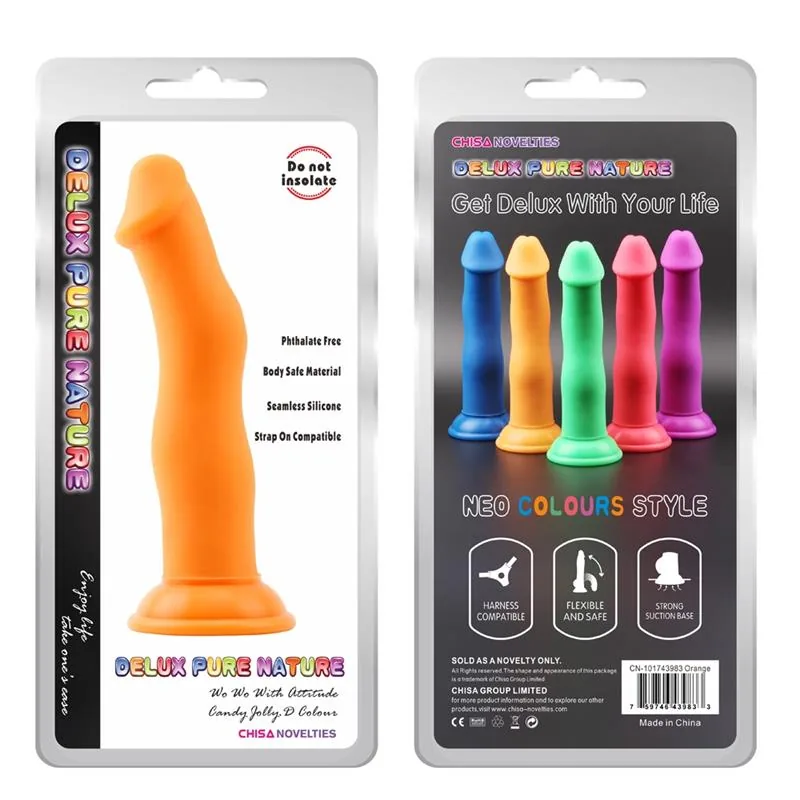 Dildo Jolly D. Laranja Silicone Líquido 22 cm — vista 2 de 2