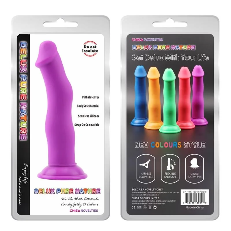 Dildo Jolly D. Roxo Silicone Líquido 22 cm — vista 2 de 2