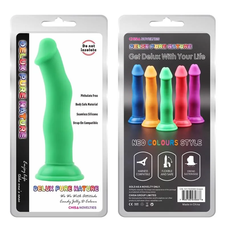Dildo Jolly D. Verde Silicone Líquido 22 cm — vista 2 de 2