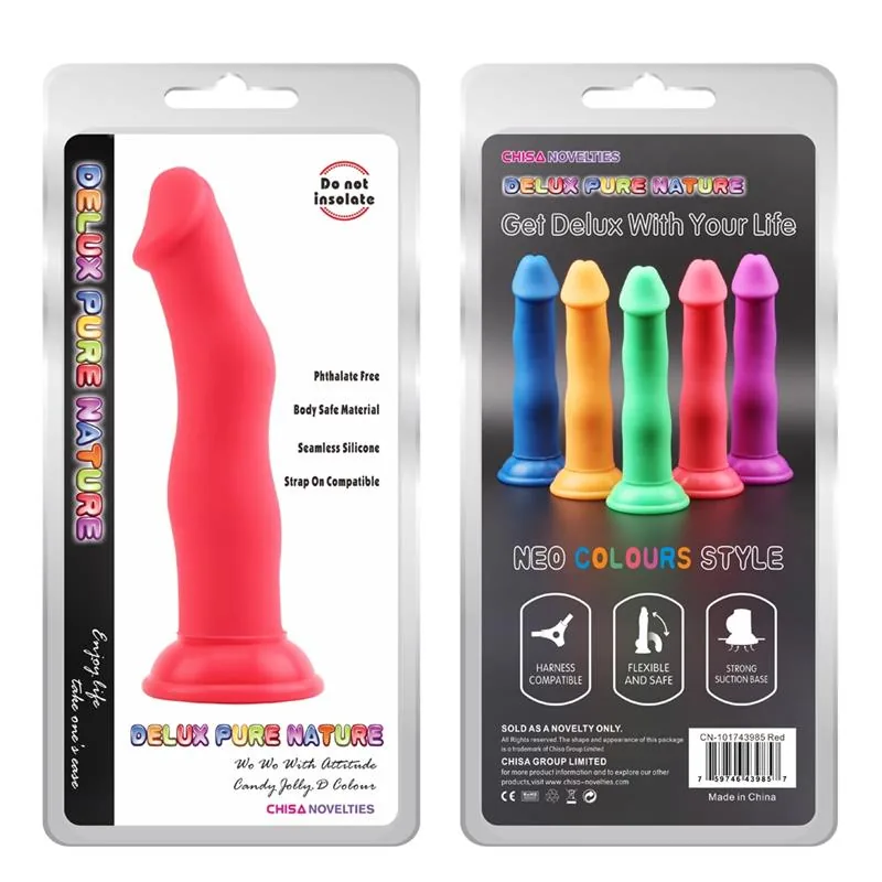 Dildo Jolly D. Vermelho Silicone Líquido 22 cm — vista 2 de 2