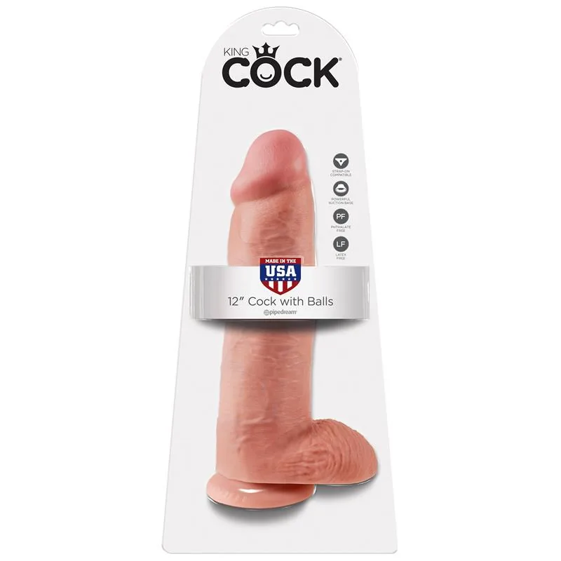 Dildo King Cock com Testículos 30,5 cm Natural — vista 2 de 5