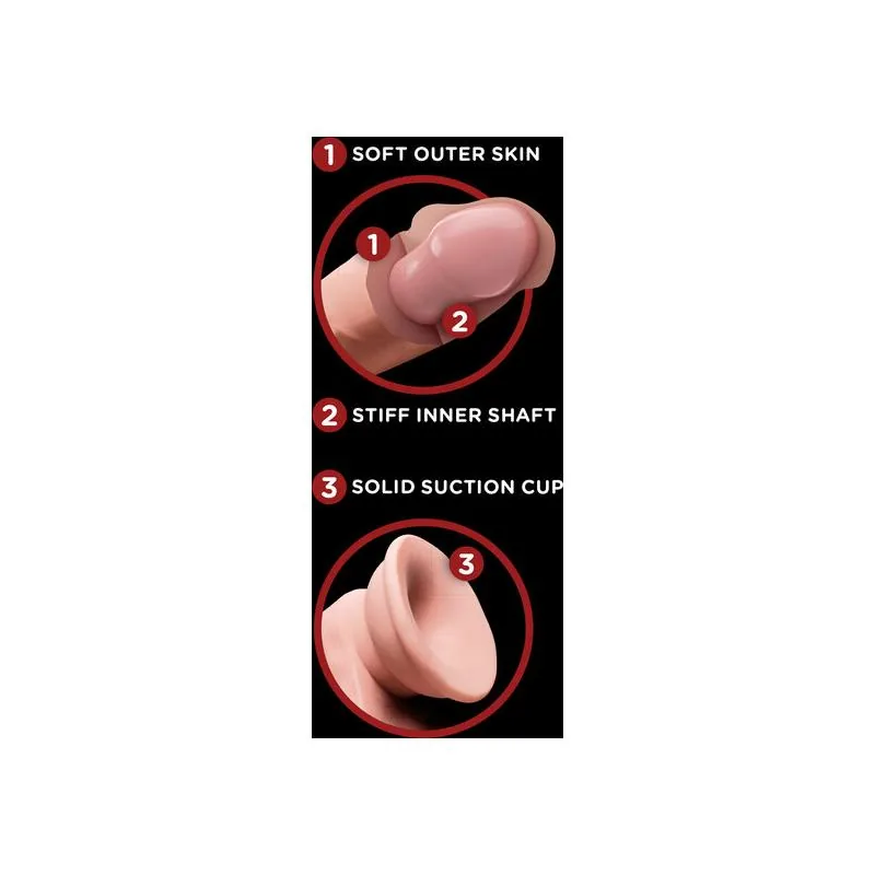Dildo King Cock Plus Tripla Densidade com Testículos 24,5 cm — vista 5 de 6
