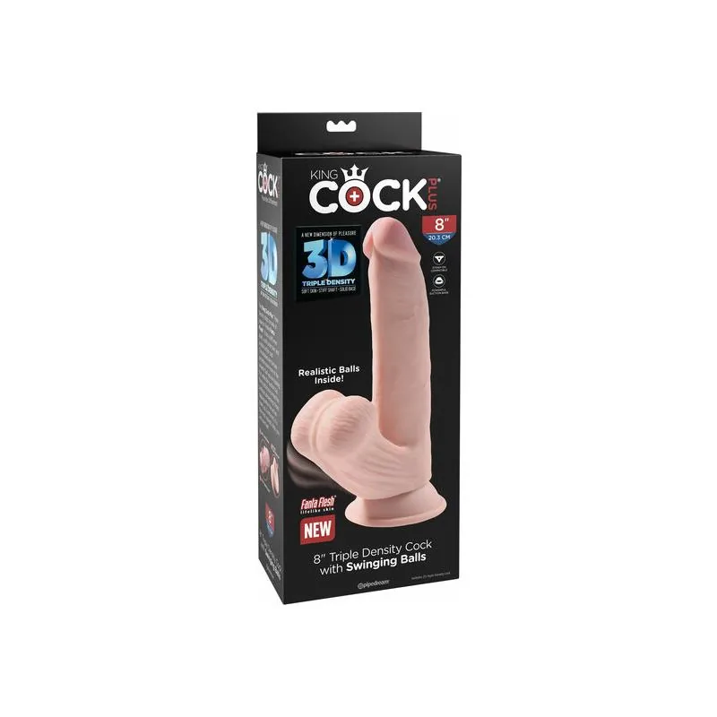 Dildo King Cock Plus Tripla Densidade com Testículos 24,5 cm — vista 6 de 6