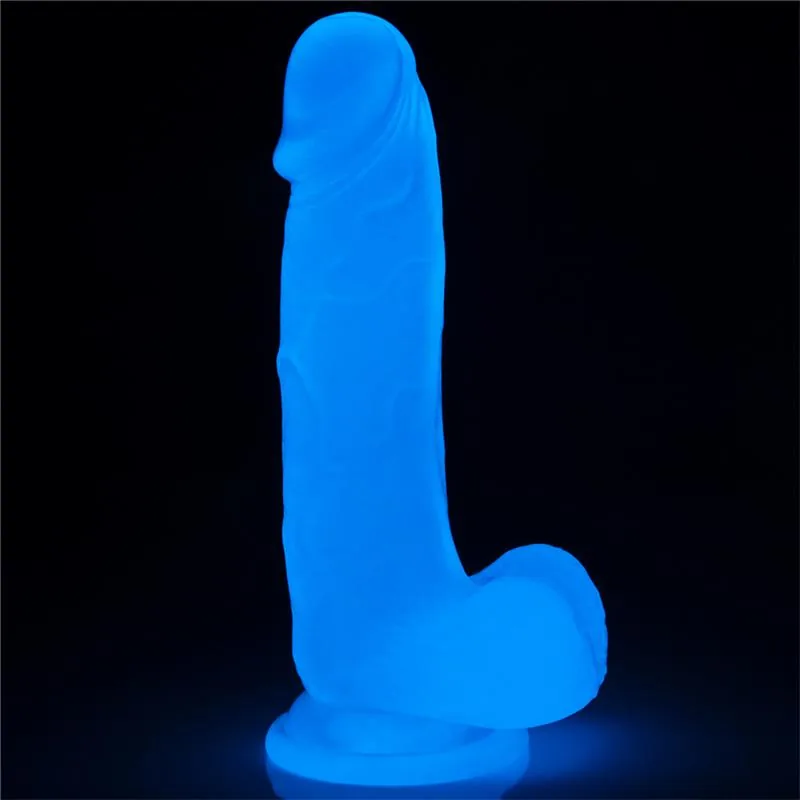 Dildo Lumino Fosforescente Azul TPE Lovetoy