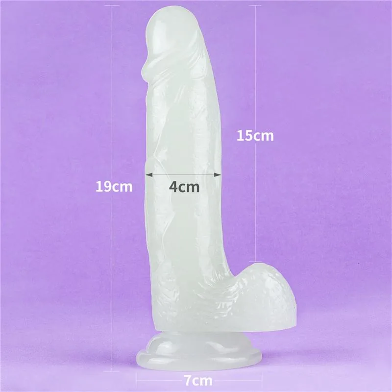 Dildo Lumino Fosforescente Azul TPE Lovetoy — vista 13 de 15