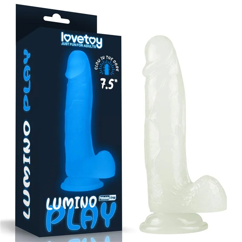 Dildo Lumino Fosforescente Azul TPE Lovetoy — vista 15 de 15