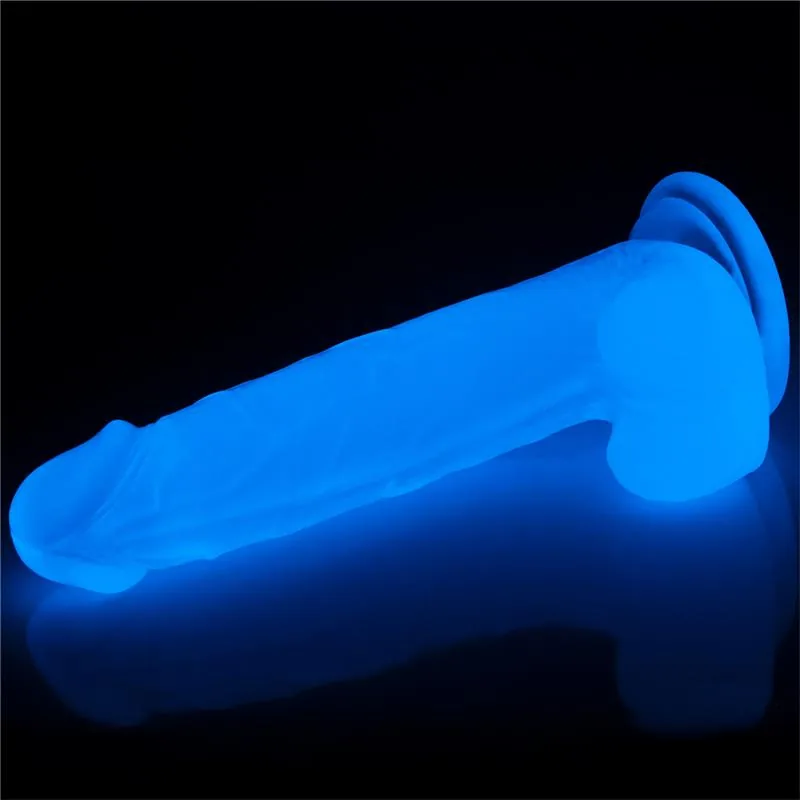 Dildo Lumino Fosforescente Azul TPE Lovetoy — vista 2 de 15