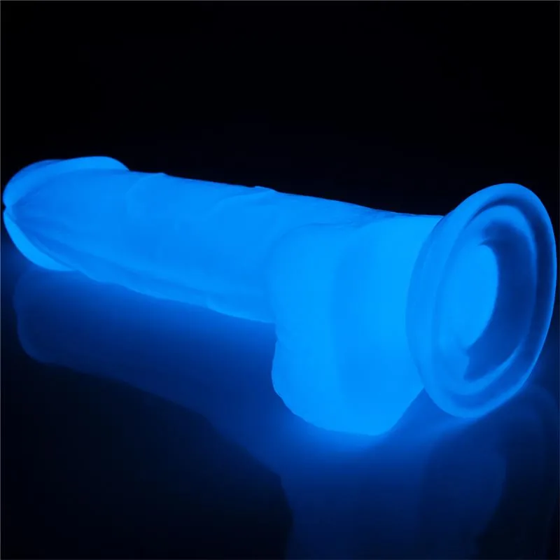 Dildo Lumino Fosforescente Azul TPE Lovetoy — vista 3 de 15
