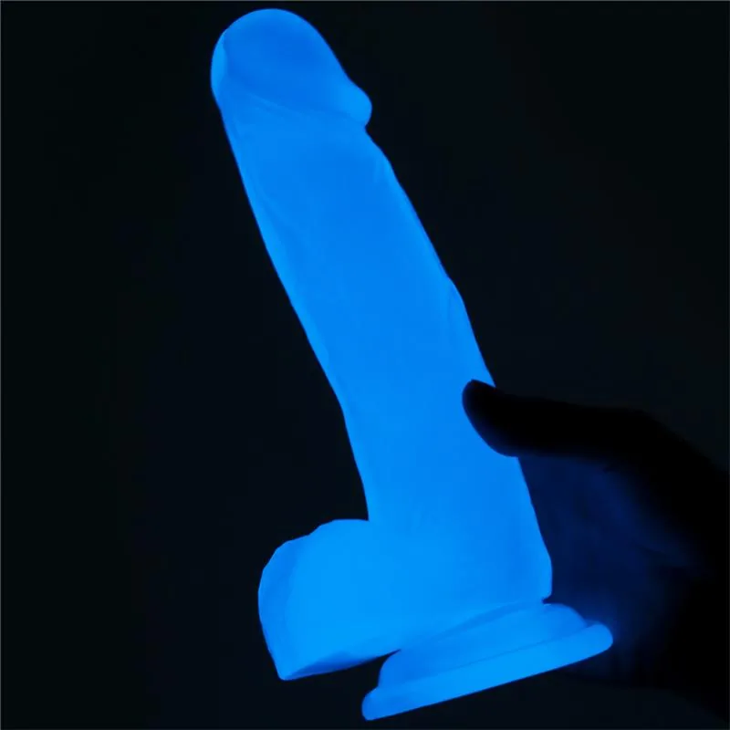 Dildo Lumino Fosforescente Azul TPE Lovetoy — vista 5 de 15