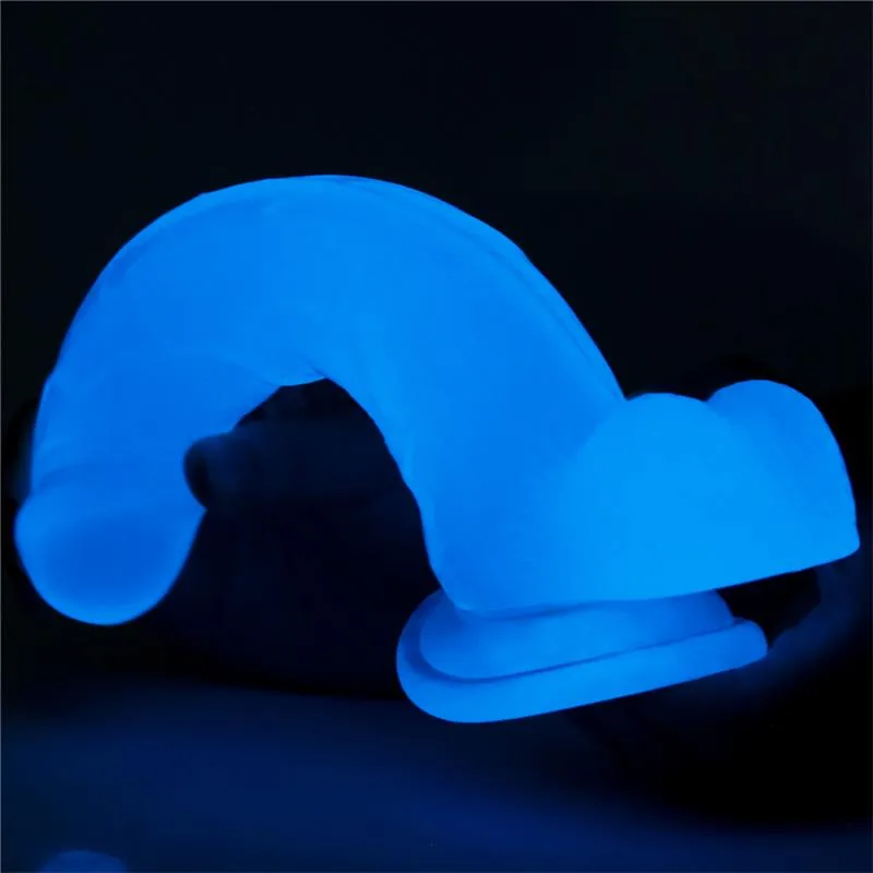 Dildo Lumino Fosforescente Azul TPE Lovetoy — vista 7 de 15
