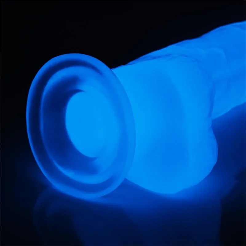 Dildo Lumino Fosforescente Azul TPE Lovetoy — vista 8 de 15