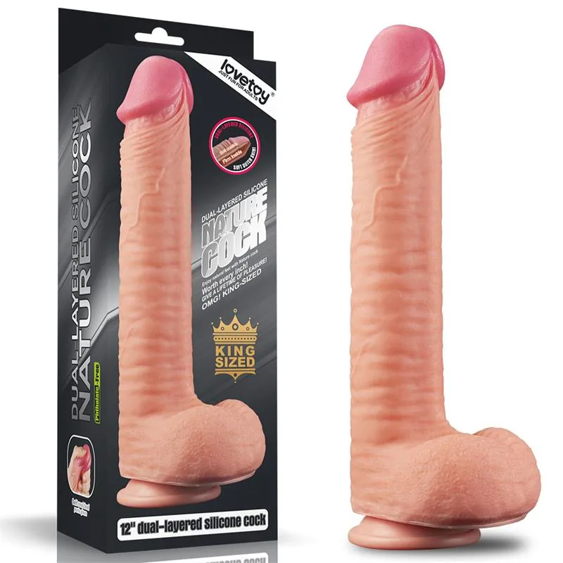 Dildo Nature 12 Dupla Densidade Natural 30,5 cm Lovetoy — vista 4 de 4
