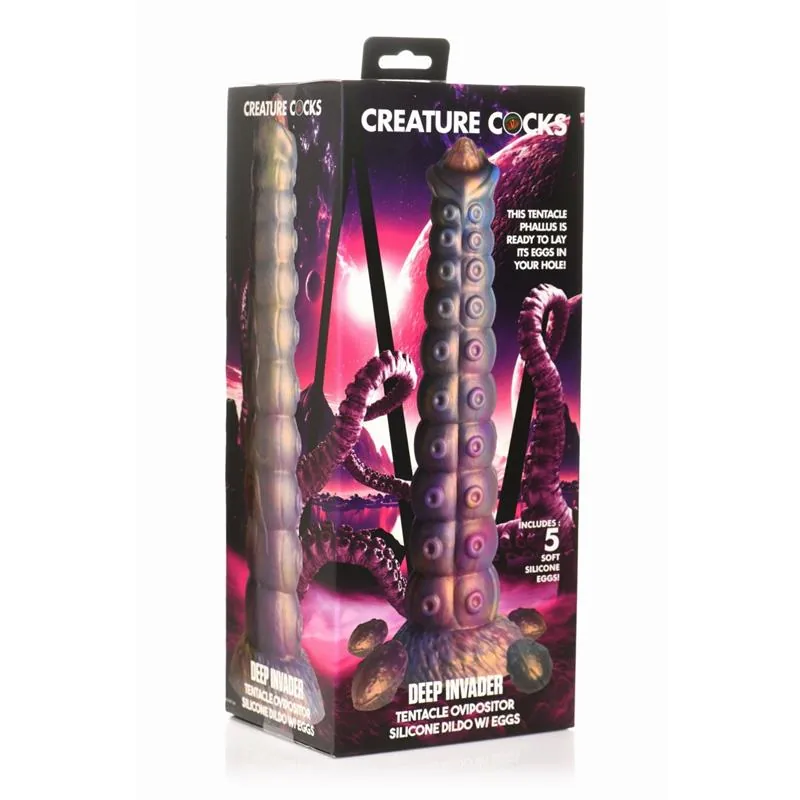 Dildo Ovipositor Fantasia Deep Invader com 5 Ovos e Ventosa Creature Cocks — vista 6 de 6