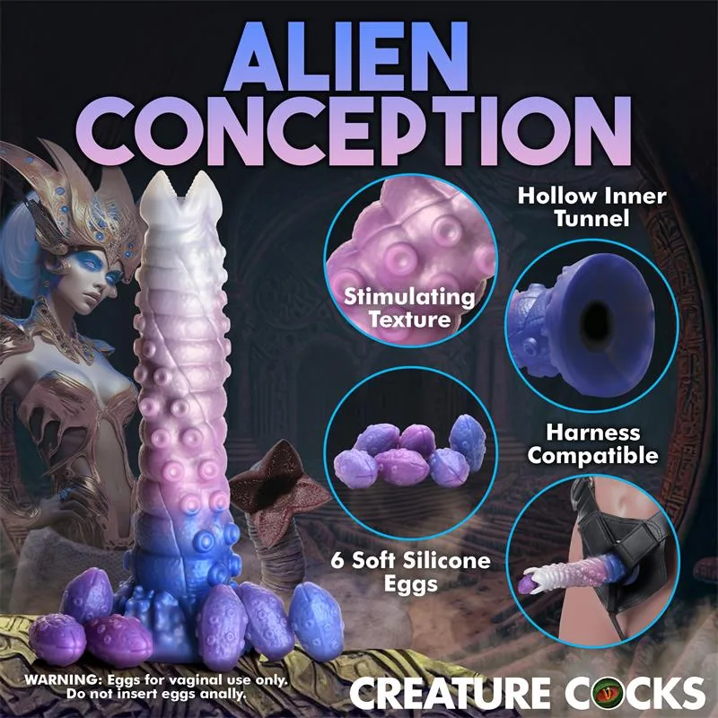 Dildo Ovipositor Tenta-Queen com 6 Ovos Silicone Creature Cocks — vista 14 de 17