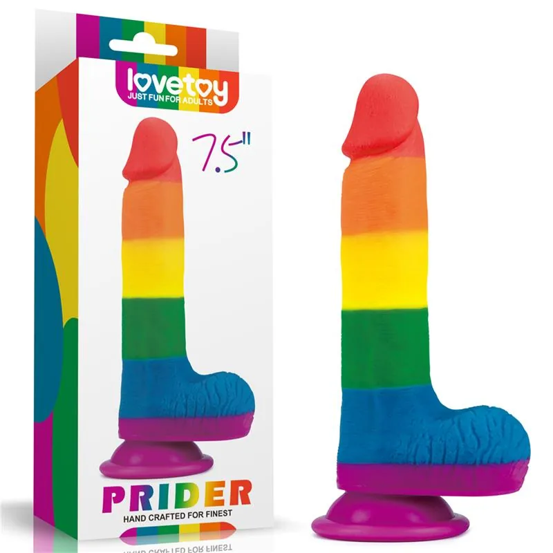 Dildo Prider Silicone Líquido Arco-Íris Lovetoy — vista 11 de 11