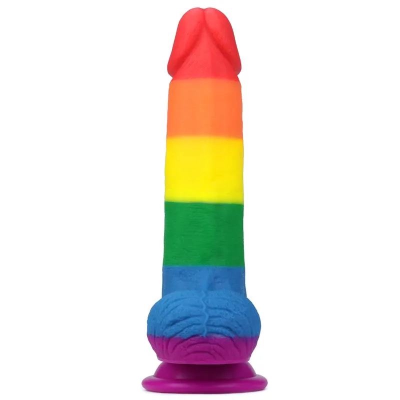Dildo Prider Silicone Líquido Arco-Íris Lovetoy — vista 2 de 11