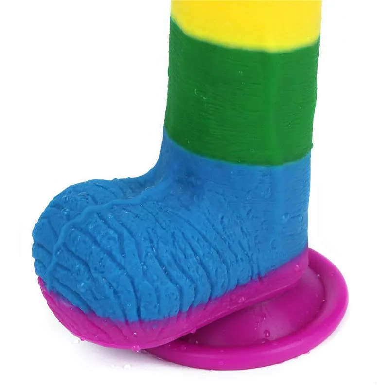 Dildo Prider Silicone Líquido Arco-Íris Lovetoy — vista 4 de 11