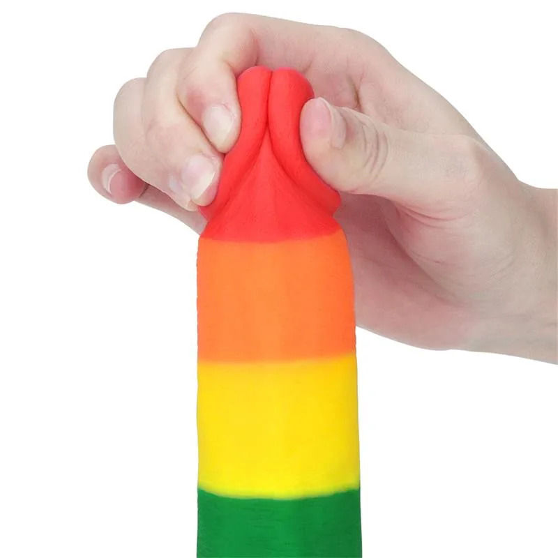 Dildo Prider Silicone Líquido Arco-Íris Lovetoy — vista 5 de 11