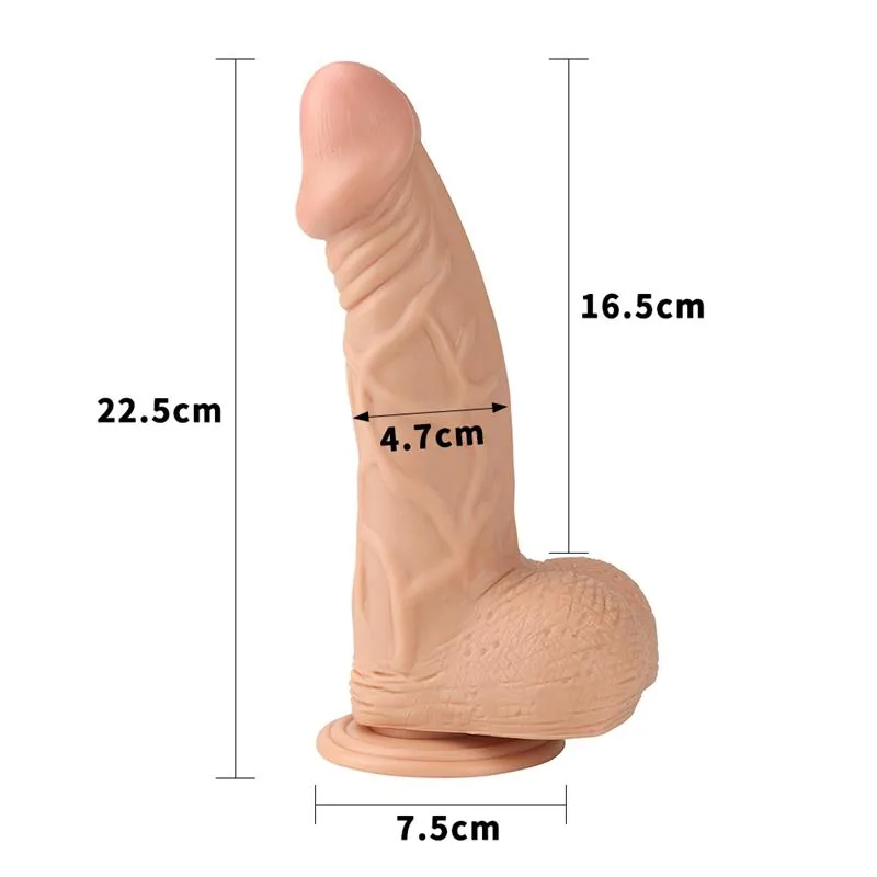 Dildo Real Extreme com Testículos e Ventosa 9 Natural Lovetoy — vista 8 de 9