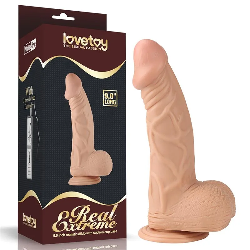 Dildo Real Extreme com Testículos e Ventosa 9 Natural Lovetoy — vista 9 de 9
