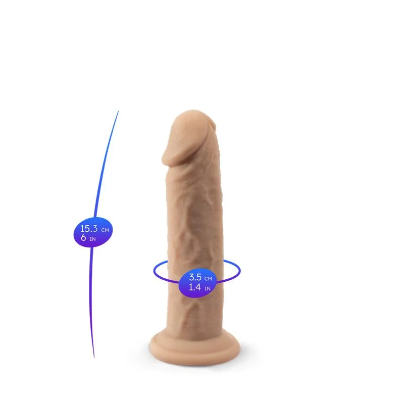 Dildo Real Skin Silicone Líquido Modelo 2 15,4 cm SilexD — vista 5 de 6