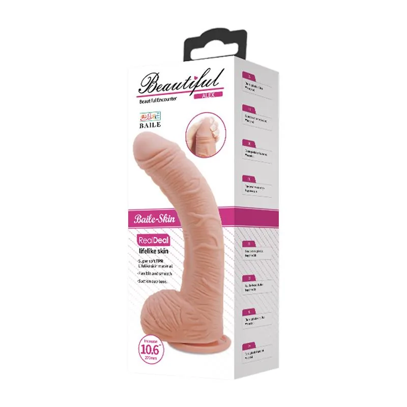 Dildo Realista Alex Curvo Ponto G com Testículos 28,2 cm Baile — vista 10 de 10