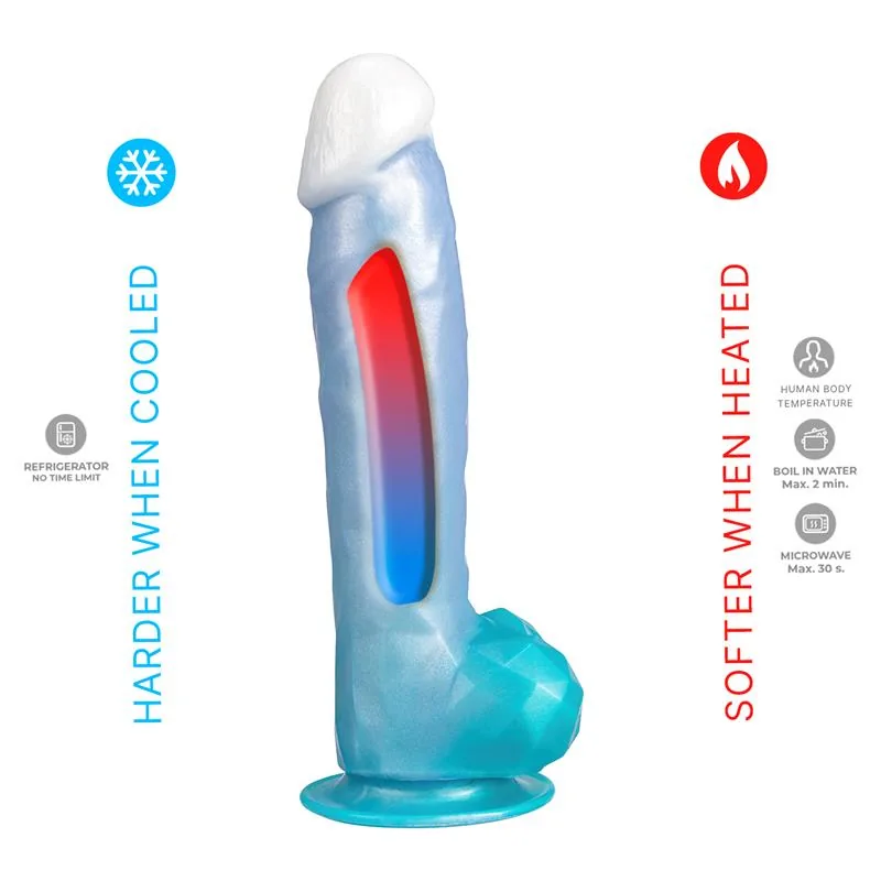 Dildo Realista Angel em Silicone Líquido Termo-reativo 20 cm SilexD Azul — vista 5 de 7