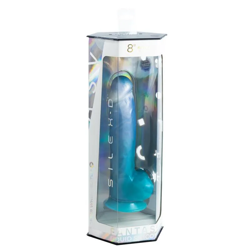 Dildo Realista Angel em Silicone Líquido Termo-reativo 20 cm SilexD Azul — vista 7 de 7
