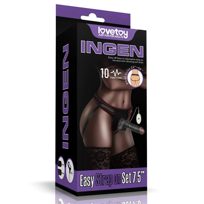Arnês com Dildo Ajustável 10 Funções Lovetoy 19 cm