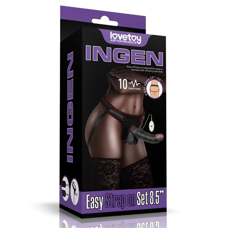 Arnês com Dildo Ajustável 10 Funções Lovetoy 21 cm