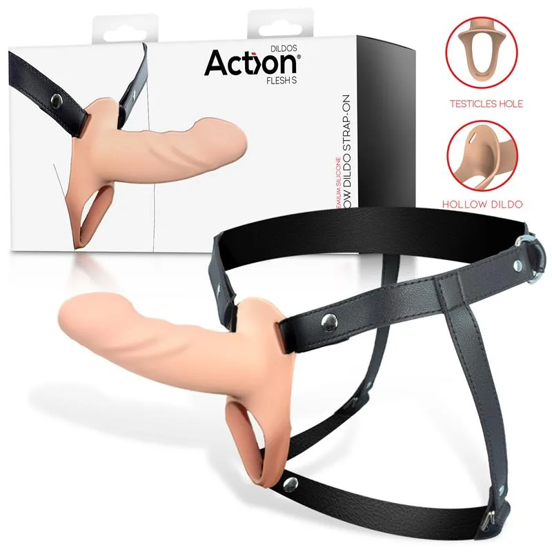 Arnês Strap-On Dildo Oco Silicone Tamanho S