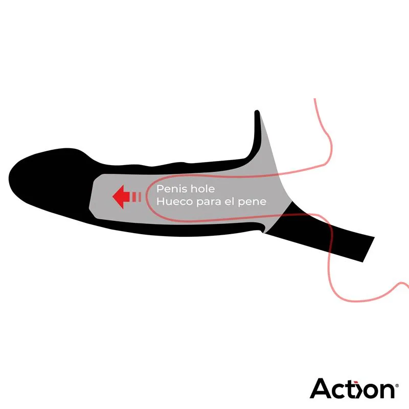 Arnês Strap-On Dildo Oco Silicone Tam. S Preto — vista 3 de 3