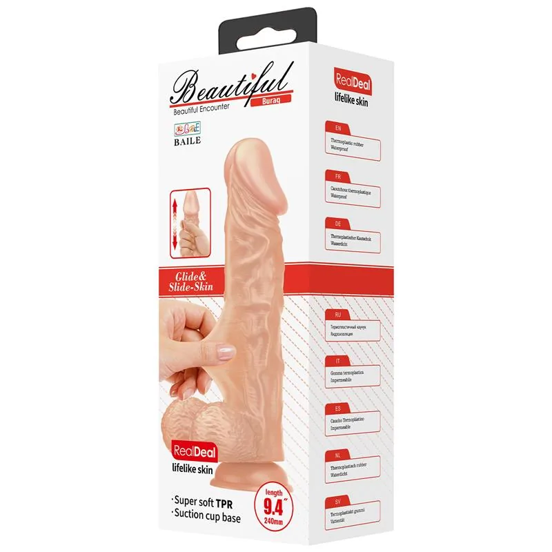 Dildo Realista Buraq com Testículos e Ventosa 24 cm Baile — vista 9 de 9