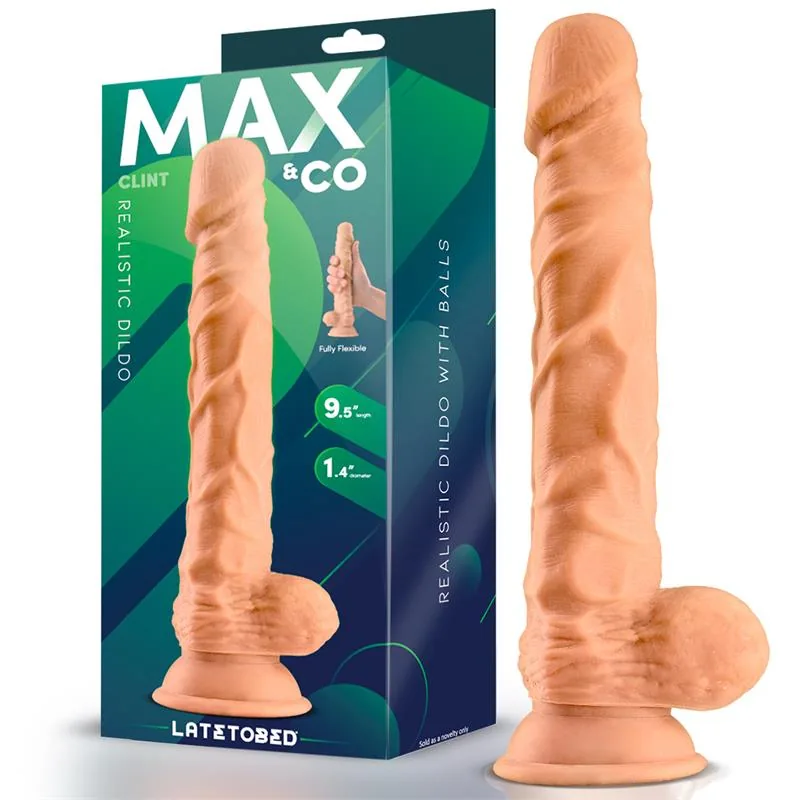Clint Dildo Realista Testículos 25 cm Max & Co