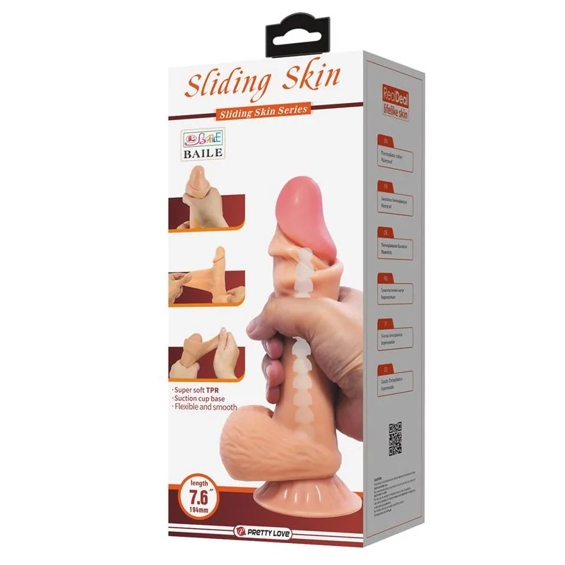 Dildo Realista com Pele Deslizante 19,4 cm — vista 10 de 10