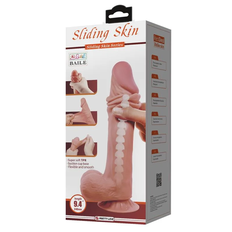Dildo Realista com Pele Deslizante 24 cm — vista 10 de 10