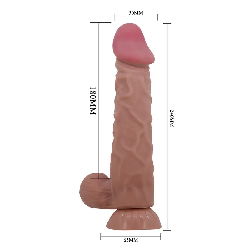 Dildo Realista com Pele Deslizante 24 cm — vista 9 de 10