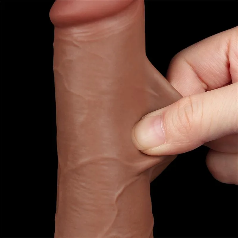 Dildo Realista com Pele Retrátil 19,5 cm Bronzeado — vista 8 de 11