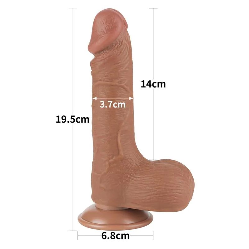 Dildo Realista com Pele Retrátil 19,5 cm Bronzeado — vista 11 de 12