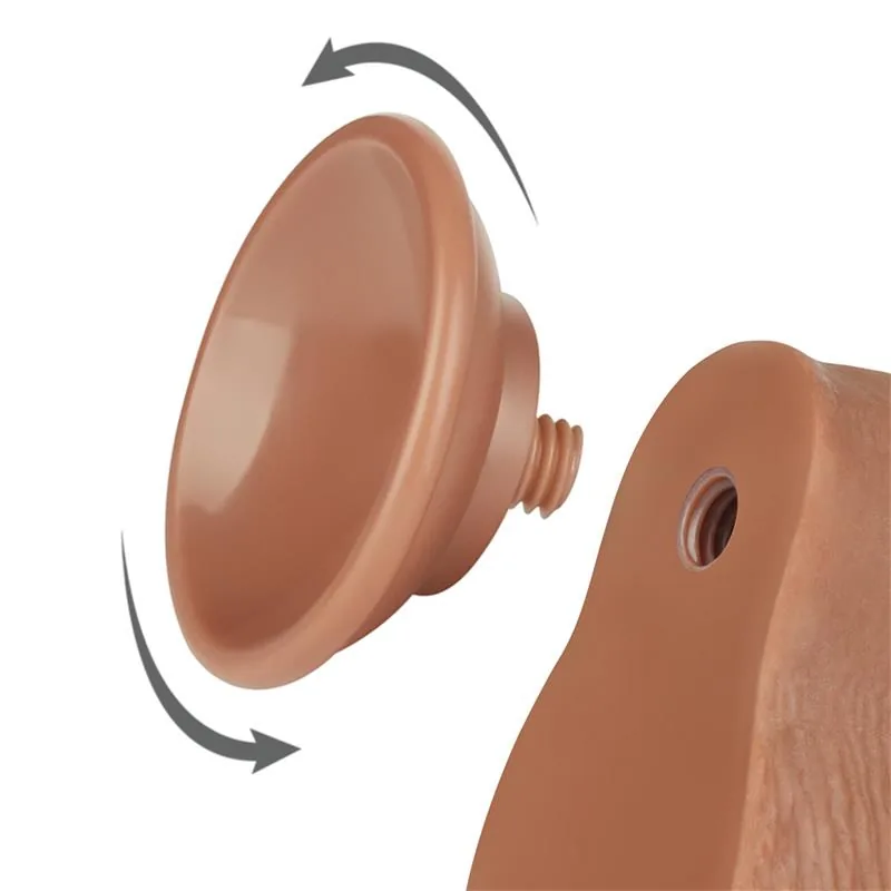 Dildo Realista com Pele Retrátil 19,5 cm Bronzeado — vista 5 de 12