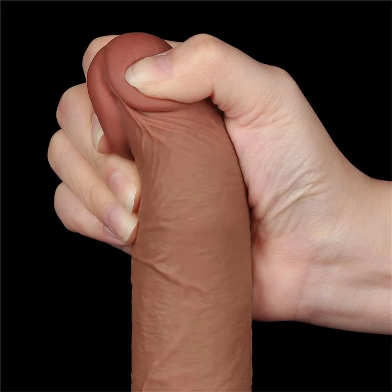 Dildo Realista com Pele Retrátil 19,5 cm Bronzeado — vista 8 de 12