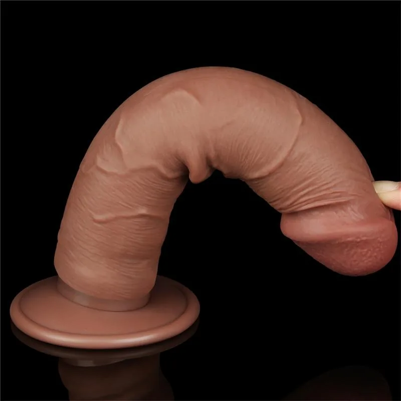 Dildo Realista com Pele Retrátil 20 cm Bronzeado — vista 10 de 12