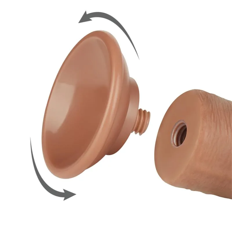 Dildo Realista com Pele Retrátil 20 cm Bronzeado — vista 5 de 12