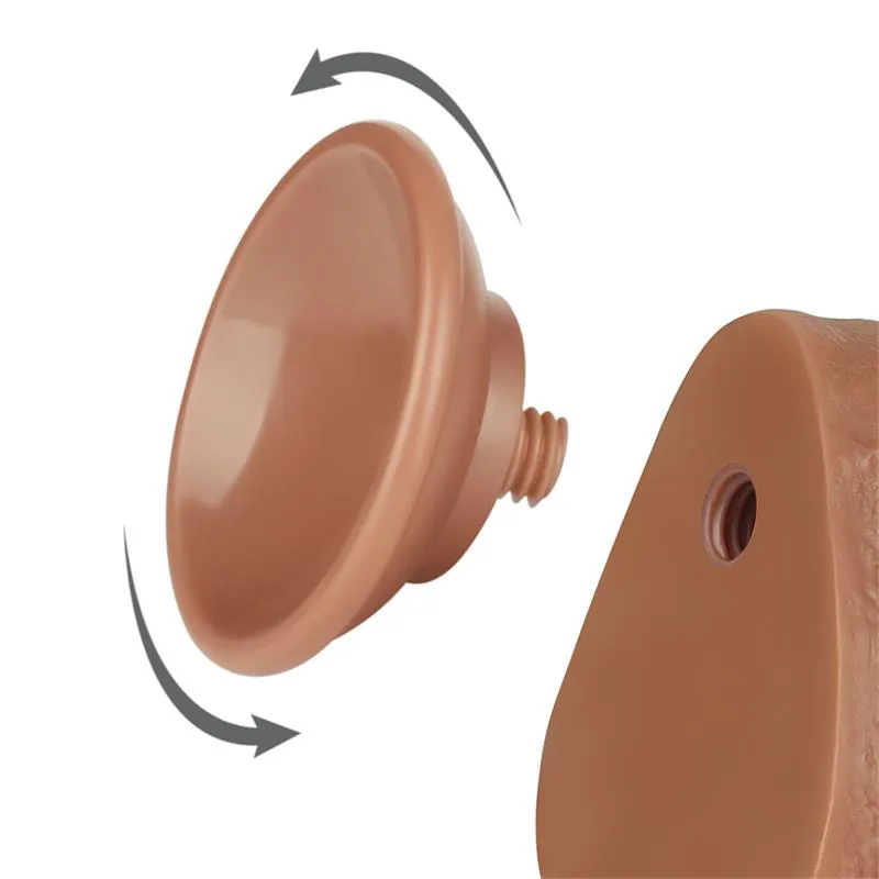 Dildo Realista com Pele Retrátil 22 cm Bronzeado — vista 5 de 11