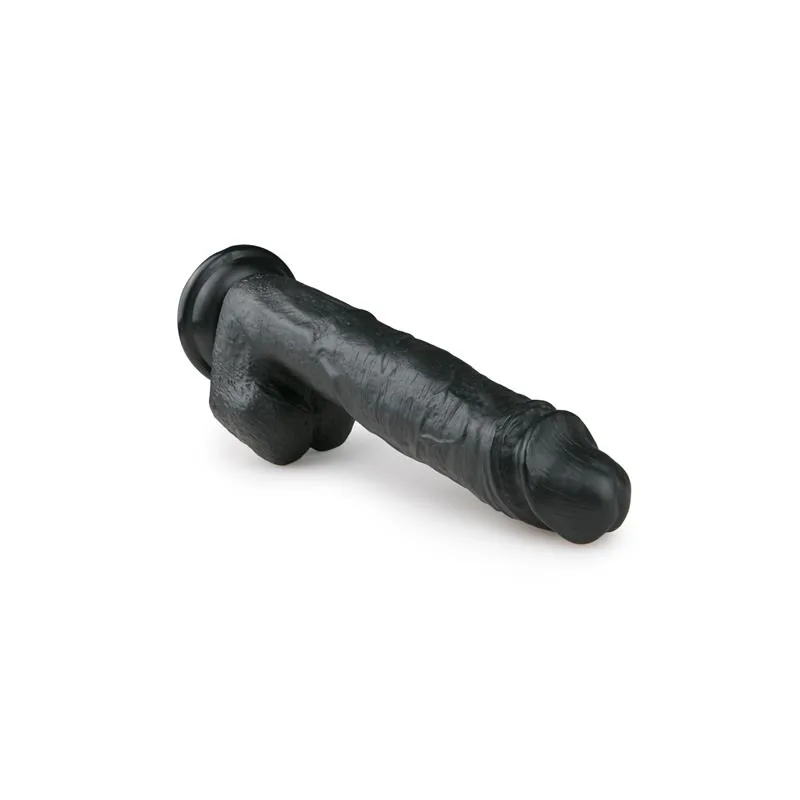 Dildo Realista com Testículos e Ventosa 26,5 cm Preto Easytoys — vista 2 de 5