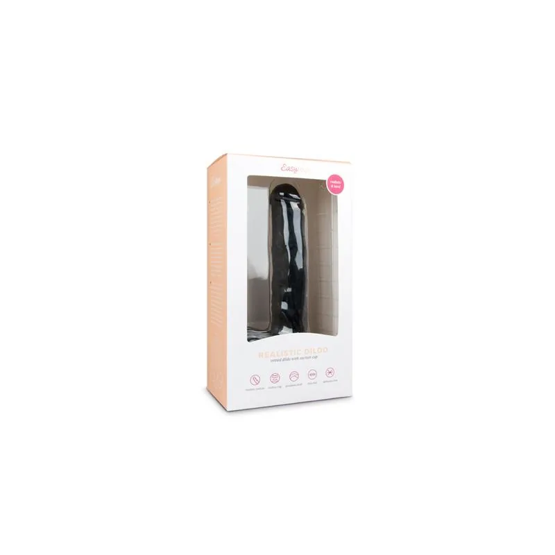 Dildo Realista com Testículos e Ventosa 26,5 cm Preto Easytoys — vista 5 de 5