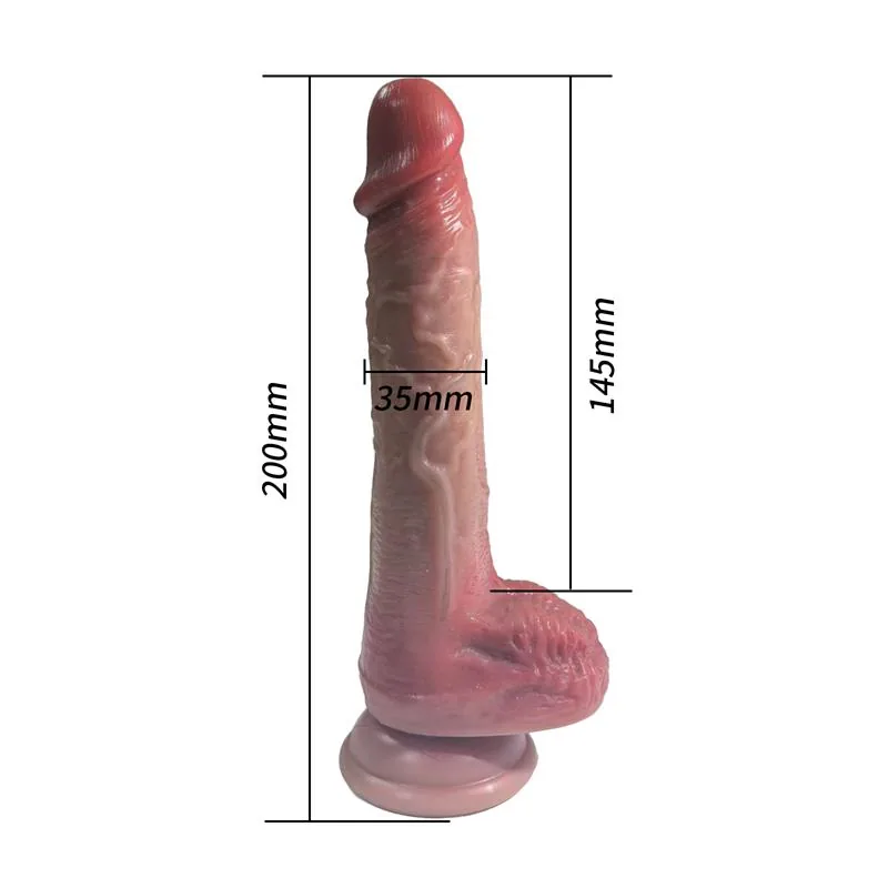 Dildo Realista com Vibração, Vaivém e Calor 20 cm — vista 7 de 7