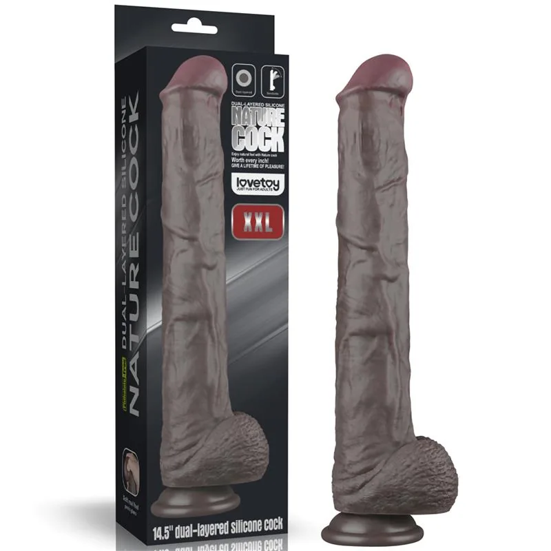 Dildo Articulável Dupla Camada XXL Lovetoy Natural 37 cm